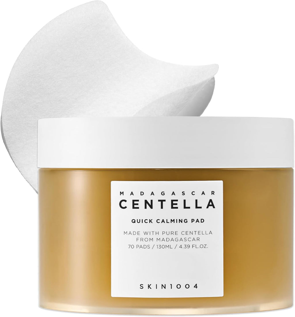 SKIN1004 Madagascar Centella Quick Calming Pad 70ea, 130ml, Quick Calming Effects Soothing for Sensitive Skin